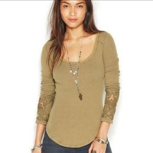 Free People Masquerade Top Crochet Mesh